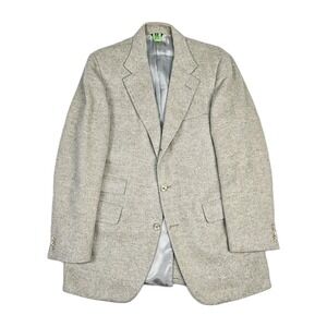 Bullock & Jones 100% Cashmere Flannel Coat Mens 40S Sport Coat Herringbone Union